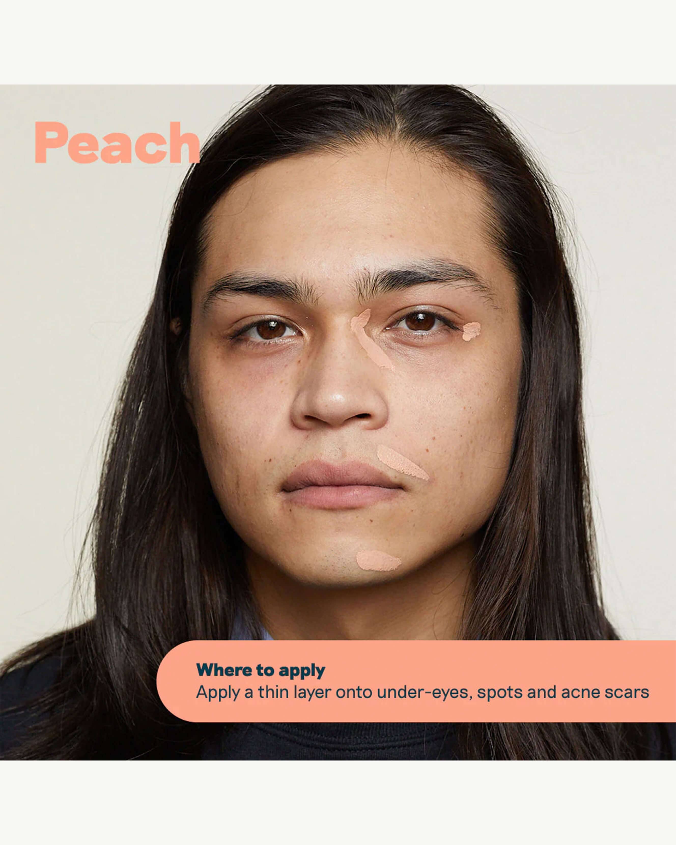 Peach (balances dark spots on medium to light skin tones)
